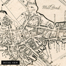 Cargar imagen en el visor de la galería, Digitally Restored and Enhanced 1722 Map of Boston Canvas Art - Canvas Wrap Vintage Boston Canvas - Old Boston Map Poster - Restored Boston Canvas - The Town of Boston in New England Wall Art
