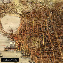 Load image into Gallery viewer, Digitally Restored and Enhanced 1878 San Francisco Canvas Wall Art - Canvas Wrap Vintage San Francisco Poster - History Map of San Francisco Wall Art - Bird's Eye View of San Francisco Map Print