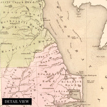 Cargar imagen en el visor de la galería, Digitally Restored and Enhanced 1838 Delaware Map Canvas Art - Canvas Wrap Vintage Delaware Wall Art - History Map of Delaware Poster - Old Delaware State Map Showing Minor Civil Division