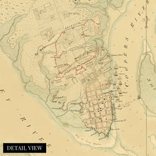 Cargar imagen en el visor de la galería, Digitally Restored and Enhanced 1780 Map of Charleston South Carolina Canvas - Canvas Wrap Vintage Charleston Wall Art - Old Map of Charleston SC - The Investiture of Charleston South Carolina Map