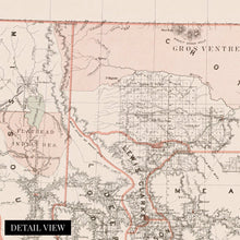 Load image into Gallery viewer, Digitally Restored and Enhanced 1879 Montana Map Canvas Art - Canvas Wrap Vintage Montana Poster - Old Montana Wall Art - History Montana Map Poster - Map of Montana Territory from Official Records
