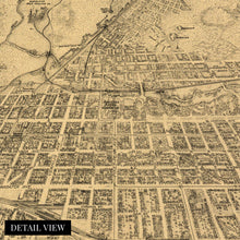 Load image into Gallery viewer, Digitally Restored and Enhanced 1909 Colorado Map Canvas Art - Canvas Wrap Vintage Colorado Map Poster - Old Map of Colorado Springs - Colorado Wall Art - Bird's Eye View Map of Colorado Springs CO