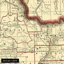 Load image into Gallery viewer, Digitally Restored and Enhanced 1896 Idaho State Map Canvas Art - Canvas Wrap Vintage Idaho Wall Art - Historic Idaho Map Poster - Old Idaho Wall Map - Township & Railroad Map of Idaho Poster