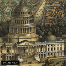 Load image into Gallery viewer, Digitally Restored and Enhanced 1871 Washington DC Map Canvas - Canvas Wrap Vintage Washington DC Map Print - History Map of Washington DC Wall Art - Old Bird's Eye View Map of Washington DC Poster