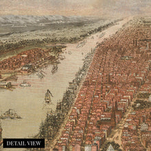 Load image into Gallery viewer, Digitally Restored and Enhanced 1865 Map of New York Canvas - Canvas Wrap Vintage New York Map - Old New York Wall Art - Historic Wall Map of New York City Poster - Bird's Eye View New York & Environs