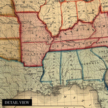 Cargar imagen en el visor de la galería, Digitally Restored and Enhanced 1861 United States Map Canvas Art - Canvas Wrap Vintage USA Map Poster - Old Map of United States Wall Art - Restored Military Map of United States & Territories