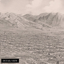 Load image into Gallery viewer, Digitally Restored and Enhanced 1875 Utah Map Canvas - Canvas Wrap Vintage Salt Lake City Map - Old Utah Wall Art - Historic Utah Poster - Restored Bird's Eye View of Salt Lake City Utah Wall Map