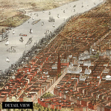 Load image into Gallery viewer, Digitally Restored and Enhanced 1876 Map of New York Canvas - Canvas Wrap Vintage New York Map Art - Old Wall Map of New York City Poster - Historic New York Wall Art - Restored New York City Map