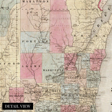 Cargar imagen en el visor de la galería, Digitally Restored and Enhanced 1851 Wisconsin Map Canvas - Canvas Wrap Vintage Wisconsin Map - Old Wisconsin Wall Art - Historic Wisconsin State Map - Township Map of the State of Wisconsin Wall Map