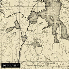 Load image into Gallery viewer, Digitally Restored and Enhanced 1900 Yellowstone National Park Map Canvas Art - Canvas Wrap Vintage Wyoming Map Poster - Historic Map of Wyoming Wall Art - Restored Tourist Routes of Yellowstone Map