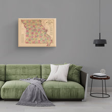 Load image into Gallery viewer, Digitally Restored and Enhanced 1861 Missouri Map Canvas Art - Canvas Wrap Vintage Missouri Map Poster - Historic MO Map - Old Missouri Wall Art - Missouri State Map - Official Wall Map of Missouri