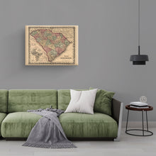 Load image into Gallery viewer, Digitally Restored and Enhanced 1865 South Carolina Map - Canvas Wrap Vintage South Carolina State Map - Old South Carolina Map - Historic Map of SC - Colton's South Carolina Map Wall Art Poster