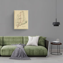 Load image into Gallery viewer, Digitally Restored and Enhanced 1820 Maine Map Canvas Art - Canvas Wrap Vintage Maine Wall Art - Historic Map of Maine Poster - Old Map of the State of Maine Poster - Restored ME Map Print