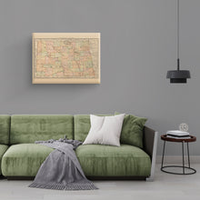 Load image into Gallery viewer, Digitally Restored and Enhanced 1892 North Dakota Map Canvas Art - Canvas Wrap Vintage Bismarck North Dakota Map Poster - Old North Dakota State Map - History Map of North Dakota Wall Art