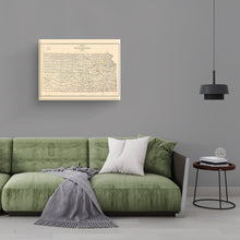 Load image into Gallery viewer, Digitally Restored and Enhanced 1898 Kansas Map Canvas Art - Canvas Wrap Vintage Kansas Poster - Old Map of Kansas Wall Art - Restored State of Kansas Map Poster - Historic Kansas Wall Map Print