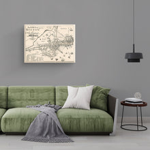 Load image into Gallery viewer, Digitally Restored and Enhanced 1722 Map of Boston Canvas Art - Canvas Wrap Vintage Boston Canvas - Old Boston Map Poster - Restored Boston Canvas - The Town of Boston in New England Wall Art
