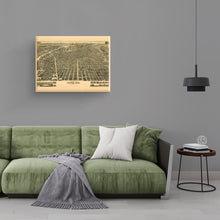 Load image into Gallery viewer, Digitally Restored and Enhanced 1889 Denver Colorado Map Canvas Art - Canvas Wrap Vintage Denver City Map - Old Denver Wall Art - History Map of Denver CO - Perspective Map of Denver Colorado