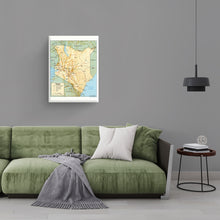 Load image into Gallery viewer, Digitally Restored and Enhanced 1988 Kenya Map Canvas Art - Canvas Wrap Vintage Map of Kenya Wall Art - Historic Kenya Poster - Old Kenya Wall Map - Restored Map of the Country of Kenya