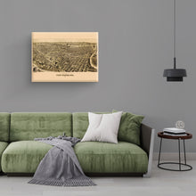 Load image into Gallery viewer, Digitally Restored and Enhanced 1891 Fort Worth Map Canvas - Canvas Wrap Vintage Fort Worth Texas Map - Old Fort Worth Wall Art - Fort Worth City TX Map History - Perspective Map of Fort Worth Poster