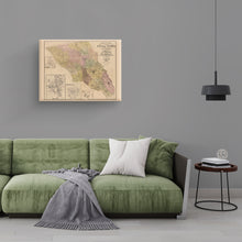 Load image into Gallery viewer, Digitally Restored and Enhanced 1900 Sonoma California Map Canvas - Canvas Wrap Vintage Sonoma CA Map Poster - Old Sonoma County California Wall Map