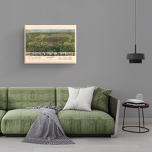Load image into Gallery viewer, Digitally Restored and Enhanced 1891 Houston Map Canvas Art - Canvas Wrap Vintage Houston City Map - History Map of Houston TX - Old Houston Wall Art - Bird's Eye View of Houston Texas Map