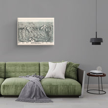 Load image into Gallery viewer, Digitally Restored and Enhanced 1890 White Mountains Map Canvas - Canvas Wrap Vintage Map of the White Mountains - Bird's Eye View Map of White Mountains New Hampshire Showing Index to Summits Wall Art Poster