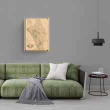 Cargar imagen en el visor de la galería, Digitally Restored and Enhanced 1895 Napa County California Map Canvas - Canvas Wrap Vintage Napa Wall Art - Old Napa California Wall Map History
