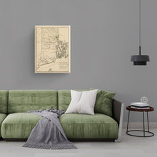 Cargar imagen en el visor de la galería, Digitally Restored and Enhanced 1797 Rhode Island Map Canvas Art - Canvas Wrap Vintage Map of Rhode Island Print - Old Rhode Island Poster - Restored State of Rhode Island Wall Art - Historic RI Map