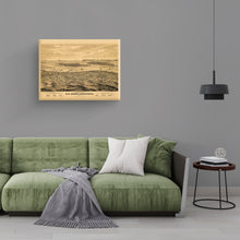 Load image into Gallery viewer, Digitally Restored and Enhanced 1876 San Diego Map Canvas Art - Inch Canvas Wrap Vintage San Diego Wall Art - California Wall Map History - Old Bird's Eye View of San Diego California Map Poster