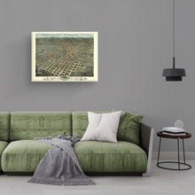 Load image into Gallery viewer, Digitally Restored and Enhanced 1871 Atlanta Georgia Map Canvas - Canvas Wrap Vintage Atlanta Poster - History Map of Atlanta Georgia - Old City of Atlanta Wall Art - Bird's Eye View Map of Atlanta GA
