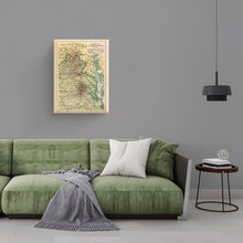 Load image into Gallery viewer, Digitally Restored and Enhanced 1912 Virginia Map Canvas - Canvas Wrap Vintage Virginia Wall Map - Restored Virginia State Map - Map of Virginia Wall Art Showing Location of Battles in Civil War
