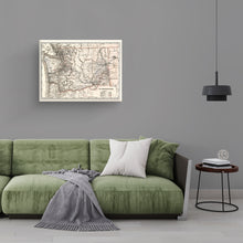 Load image into Gallery viewer, Digitally Restored and Enhanced 1888 Washington Map Canvas - Canvas Wrap Vintage Washington Wall Art - Old Washington State Poster - Restored WA State Map - Township & Railroad Map of Washington State