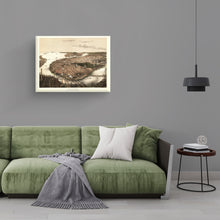 Cargar imagen en el visor de la galería, Digitally Restored and Enhanced 1877 Boston Canvas Art -Canvas Wrap Vintage Boston Poster - Old Map of Boston Wall Art - Restored Boston Massachusetts Map - Bird's Eye View of Boston From The North