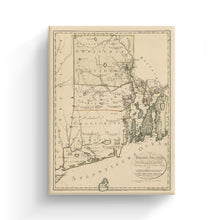 Cargar imagen en el visor de la galería, Digitally Restored and Enhanced 1797 Rhode Island Map Canvas Art - Canvas Wrap Vintage Map of Rhode Island Print - Old Rhode Island Poster - Restored State of Rhode Island Wall Art - Historic RI Map