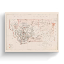 Load image into Gallery viewer, Digitally Restored and Enhanced 1879 Montana Map Canvas Art - Canvas Wrap Vintage Montana Poster - Old Montana Wall Art - History Montana Map Poster - Map of Montana Territory from Official Records