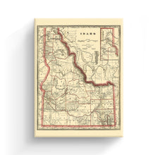 Load image into Gallery viewer, Digitally Restored and Enhanced 1896 Idaho State Map Canvas Art - Canvas Wrap Vintage Idaho Wall Art - Historic Idaho Map Poster - Old Idaho Wall Map - Township & Railroad Map of Idaho Poster
