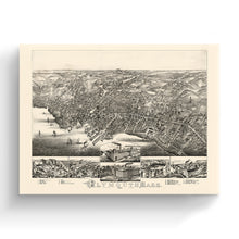 Load image into Gallery viewer, Digitally Restored and Enhanced 1882 Plymouth MA Map Canvas Art - Canvas Wrap Vintage Plymouth Massachusetts Poster - History Map of Massachusetts