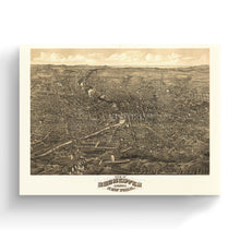 Load image into Gallery viewer, Digitally Restored and Enhanced 1880 Rochester Map Canvas - Canvas Wrap Vintage Rochester Wall Art - Old New York Map - History Map of Rochester NY Wall Art - Bird's Eye View of Rochester NY Map
