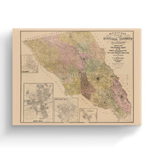 Load image into Gallery viewer, Digitally Restored and Enhanced 1900 Sonoma California Map Canvas - Canvas Wrap Vintage Sonoma CA Map Poster - Old Sonoma County California Wall Map
