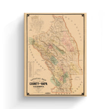 Cargar imagen en el visor de la galería, Digitally Restored and Enhanced 1895 Napa County California Map Canvas - Canvas Wrap Vintage Napa Wall Art - Old Napa California Wall Map History
