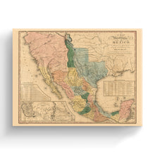 Cargar imagen en el visor de la galería, Digitally Restored and Enhanced 1846 Mexico Map Canvas - Canvas Wrap Vintage Mexico Wall Art - History Map of Mexico Poster - Old Map of Mexico States - Historic United States of Mexico Map Poster