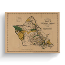 Load image into Gallery viewer, Digitally Restored and Enhanced 1881 Oahu Hawaii Map Canvas Art - Canvas Wrap Vintage Map of Oahu Poster - Historic Hawaiian Map Poster - Old Oahu Wall Art - Restored Oahu Hawaiian Islands Map