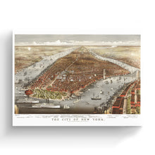 Load image into Gallery viewer, Digitally Restored and Enhanced 1876 Map of New York Canvas - Canvas Wrap Vintage New York Map Art - Old Wall Map of New York City Poster - Historic New York Wall Art - Restored New York City Map