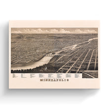 Load image into Gallery viewer, Digitally Restored and Enhanced 1879 Minneapolis Map Canvas Art - Canvas Wrap Vintage Minneapolis Wall Art - Historic Minnesota Map - Old Minneapolis Map Poster - History Map of Minneapolis MN