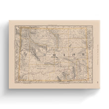 Load image into Gallery viewer, Digitally Restored and Enhanced 1891 Wyoming Map Canvas Art - Canvas Wrap Vintage Wyoming Map - History Map of Wyoming Wall Art - Old Wyoming Map Poster - Historic Wyoming State Map Print