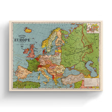 Load image into Gallery viewer, Digitally Restored and Enhanced 1925 Europe Map Canvas Art - Canvas Wrap Vintage Map of Europe Wall Art - Old Map Of Europe - Historic Wall Map of Europe - Restored Bacon's Standard Europe Map Poster
