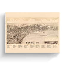 Load image into Gallery viewer, Digitally Restored and Enhanced 1893 Geneva Map Canvas - Canvas Wrap Vintage New York Map Poster - History Map of Geneva NY - Old Geneva New York Map