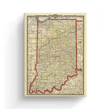 Load image into Gallery viewer, Digitally Restored and Enhanced 1888 Indiana Map Poster Canvas Art - Canvas Wrap Vintage Map of Indiana Wall Art - Old Indiana State Map Print - Restored Township & Rail Road Map of Indiana State