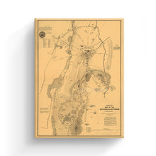 Load image into Gallery viewer, Digitally Restored and Enhanced 1863 Gettysburg Map Canvas - Canvas Wrap Vintage Pennsylvania Map - Historic Map of Pennsylvania Poster - Old Gettysburg Battlefield Map of Pennsylvania Wall Art