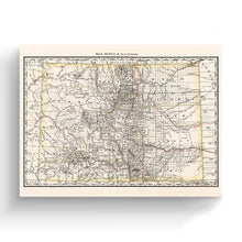 Load image into Gallery viewer, Digitally Restored and Enhanced 1879 Colorado Map Canvas - Canvas Wrap Vintage Colorado Map Poster - Old Colorado Wall Art - History Map of Colorado